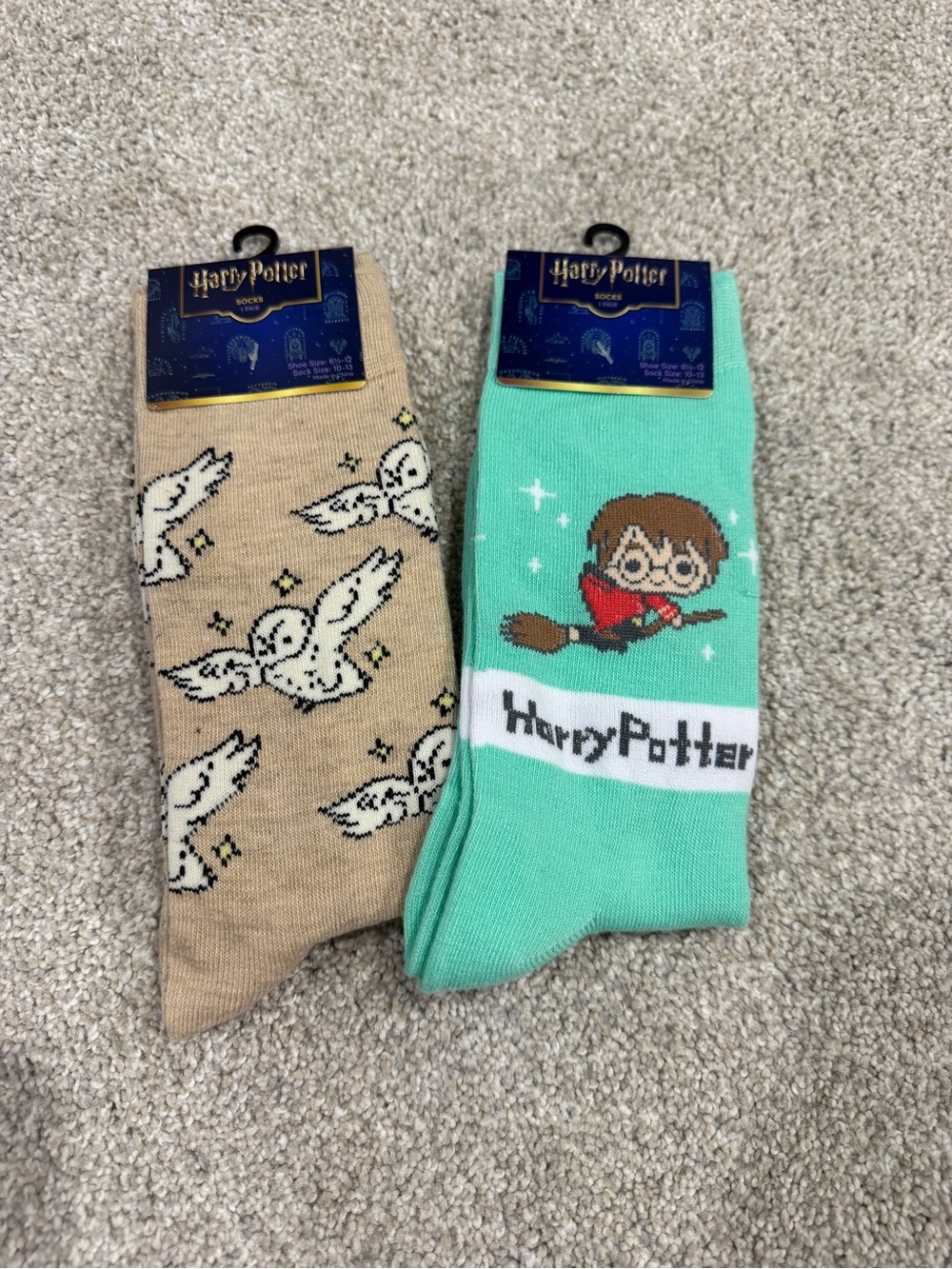 Warner Bros. Harry Potter Crew Socks - Mint Green & Tan